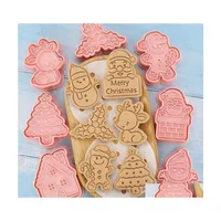 Baking Moulds Mods 8Pcs Set Cartoon Biscuit Mod Christmas 3D Cookie Mold Decorating Tools Holiday Diy Chocolate Gift Drop Delivery H Dhmgc