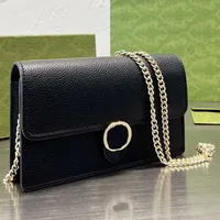 Chain Crossbody Bag Flap Messenger Bags Women Handbag Purse Classic Interlocking Letter Hasp Genuine Leather Internal Zipper Pocket Clutch Wallet
