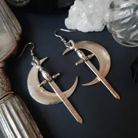 Boho Goth Snake Crescent Crystal Moon Skull Drop Dangle Earrings For Women  Charm Witch Jewelry Wholesale