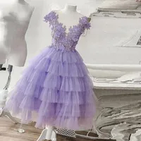 click_me Fuchsia Puffy Tulle Tiered Party Dress with Lush Tiered Ruffles for Black Girls - Long Plus Size Prom & Homecoming Gown