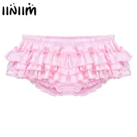 iEFiEL Mens Sissy Frilly Silky Satin Panties Ruffle High Cut Knickers  Bloomers Briefs Underwear Lingerie Blue Medium at  Men's Clothing  store