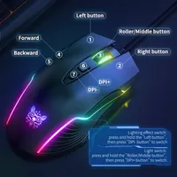 Mice ONIKUMA RGB Gaming Mouse 7 Programming Buttons 6 Levels Adjust 6400 DPI with Dynamic Lighting Ergonomic for Laptop PC Gamer 230301