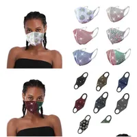 Tasarımcı Maskeleri Moda parıltılı kristal örgü ağız yüz maskesi Rhinestone Hollowout Kadınlar Dekor Gece Kulübü Partisi Dans ER Bırak Teslimat Dhmxy