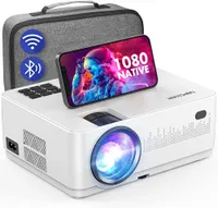 WiFi Bluetooth Projektör, DBPower 9500L HD Native 1080p Projektör, Zoom Uyku Zamanlayıcı Desteği Açık Hava Film Projektör, Ev Projektör