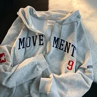 Herrjackor Nya hiphop -brev överdimensionerade hoodies män tröja långärmad toppar y2k zip up punk sportjacka kvinnor streetwear y2303