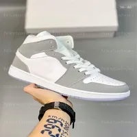 1 Mid WMNS Wolf Wolf Grey Skate Shoes US5 5-11 Lace-up Light Smoke Grey Outdoor Sketers Sports Entrenadores2238