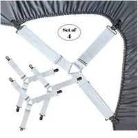 Adjustable Elastic Mattress Cover Corner Holder Clip Bed Sheet Fasteners Straps Grippers Suspender Cord Hook A0301