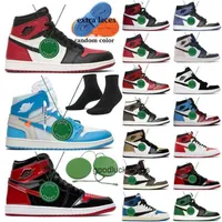 Off Jumpman 1 Sapatos de basquete masculino Mulheres mens S White X University Blue Sneakers Air Trophy Room Chicago Red High OG Hyper Royal