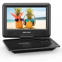 DBPOWER Portable DVD Players with 9 inch Swivel Large Screen 5-Hour Rechargeable BatterySupport CD/DVD/SD Card/USB, with Remote Control, Power Adaptor and Car Headrest
