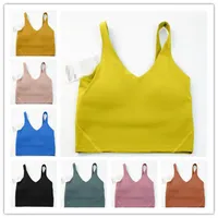 Yoga outfit lu-20 U Type Back Align Tank Tops Gym Clothes Women Casual Running Nude Tight Sports Bra Fitness Beautiful Underwear Vest Shirt JKL126