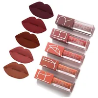 5 PCS Lip Gloss Set Lips Lips Tint Kit Matte Liquid Lipstick مقاومة للماء طويلة الأمد يجلب اللون الطبيعي للمكياج Lover325O