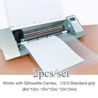 Cutting Mat 2PCS Replacement Cutting Mat Transparent Adhesive Mat Pad with Measuring Grid 12*12-Inch for Silhouette Cameo Plotter Machine 230228
