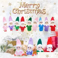 Christmas Decorations Elf Babies With Dummy Movable Arms Legs Doll House Accessories Pvc Felt Baby Ees Dolls Drop Delivery Home Gard Dh8Kf