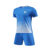 FC Schalke 04 2022 new Running Sets high-quality soccer outdoor training suits with short sleeves and thin quick-drying T-shirts213h