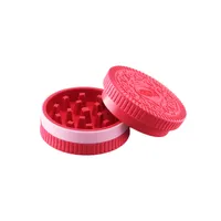 Herb Grinder Plastic Smoke Grinder Cute Biscuit Cookie Shaped Design Portable Durable Lightweight Grinder Smoking Accessories Can Customized Logo H23-12