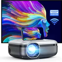 Outdoor Projector with WiFi, 1080P Full HD Supported Portable Projector 8000L Movie Projector Home Theater Compatible with TV Stick HDMI USB AV Smartphone Laptops