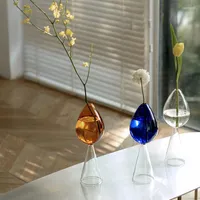 テーブル装飾用の花瓶の花瓶リビングルームガラスフルールフラワーズアレンジメントデスクトップ乾燥ノルディック