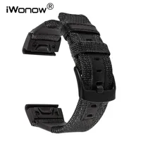 26mm Genuine Nylon Leather Watchband For Garmin Fenix 5x 3 3hr Quick Easy Fit Watch Band Stainless Steel Clasp Wrist Strap Y207U