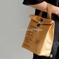 Tegenes Casual DuPont Paper in N Out Bag Lunch Bag Designer Handtassen Hoogwaardige waterdichte Keep Warm Bento -tassen voor vrouwen Kraft Tote 0301/23