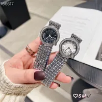 ساعات معصم العلامة التجارية Girl Women Crystal Style Steel Band Quartz Watch CA101