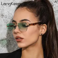 Sunglasses Long Keeper Luxury Design Sunglasses Women Frameless Oversize Sun Glasses Rimless Cutting Lens Fashion Eyewear AccessoriesJ230301