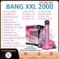 Bang XXL 2000 PUFFS 2%/5%/6% E Cigarette Disposable Vape Pen 6.0ml Pre-Filled 800mAh Battery Cartridge Pods Vapor Kit VS Switch Duo BC KK Energy Fluum Bar 5000 6000