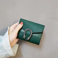 Popular lady's Wallets short purse Female Short Retro Fold Change Wallet Red Black Green Brown Pure Mini Womens Bags287I