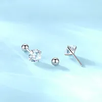 Oorbellen S925 zilveren oor botnijkschroef gespog ring u-vormig klein zirkoon vrouwelijk ornament