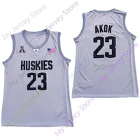 2020 جديد NCAA Connecticut UConn Huskies Jerseys 23 Akok College Basketball Jersey Gray Size Youth Aust