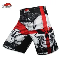 SUOTF MMA black boxing skull motion picture cotton loose size training kickboxing shorts muay thai shorts cheap mma shorts boxeo222A