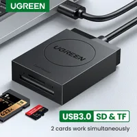 Memory Card Readers UGREEN Card Reader 2-in-1 USB3.0 USB-C OTG to SD Micro SD TF Card for Laptop PC Windows Linux Cardreader Memory Card Adapter 230228