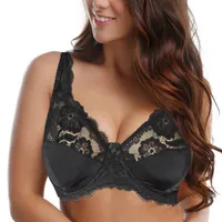 Plus Size Bustier Top Lace Minimizer Underwire Bra Non Padded
