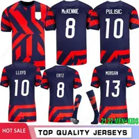 2021 2022 Pulisic personalizado McKennie Away Soccer Jerseys 21 22 AARONSON MUSH USAS Rapinoe Morgan Lloyd America Football Shirt United
