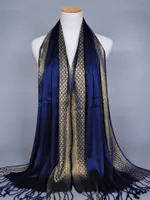 Шарфы Hijab femme musulman роскошные блестящие золото яркое шелковое шарф женщин печатные шарфы обертывания мужчин построены Bandanas bufanda Unisex Hombres 230302