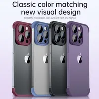 iPhone 14 13のカメラレンズ名声プロテクターショックプルーフカバー13 12 Pro Max TPU Corner Pad Camera Lens Rens Protector Real Bare Phone Case Anti-Drop Case 2023 New