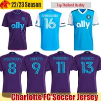 22 23 Charlotte FC Soccer Jerseys Copetti 2022 2023 Swiderski Bronico Westwood Bronico Shinyashiki Nuno Santos Jozwiak Bender Football Shirt Mls Jersey