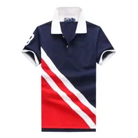 새로운 패션 트라이 가이프 슬리브 폴로 남자 티셔츠 100% 면화 폴로 스포츠