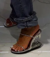 Dernières GCDS MORSO SANDALS TUSK HAUTES HEULS Talons Luxury Sexur Sandale Open Toe 11cm Chaussures d'usine Métalliques Loucts en cuir Metalli