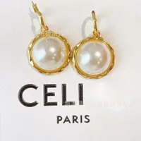Designer Luxury celn Jewelry earrings small group design large pearl bag rim earrings female s925 silver needle EBRW