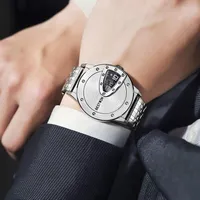 ساعة Wristwatches 2023 Watch هي عبارة عن أزياء تصميم طليعة الكوارتز الخيال العلمي على شكل إكسسوارات رسمية رجال الأعمال