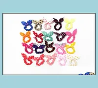 Hair Accessories Tools Products 100PcsLot Children Women Band Cute Polka Dot Bow Rabbit Ears Headband Girl Ring Scrunchy Kids Pon6140106