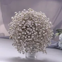 Rabatt Bouquet Luxury Handmade Wedding Bridal Bouquets Crystals Flowers de Mariage Rose234i