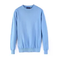 2023 Simple sólido Color Crew Neck Séter de polo para hombres Mantenga un suéter caliente, envío de gota 100% de algodón.