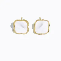 Designer juif pour femmes boucles d'oreilles en diamant Boucles d'oreilles trèfles 18k plate à or clous en acier inoxydable cadeau