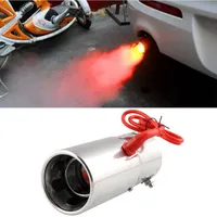 car universal modification Red Light Flaming Stainless Steel Muffler Tip Spitfire Car LED Exhaust Pipe Exhaust System168D