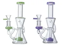 7 Inch Heigh Glass Bongs 4mm Thickness Klein Heady Glass Hookahs Recycler With 14mm Female Joint Water Pipes Showerhead Percolator Oil Dab Rigs