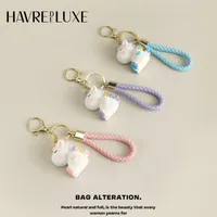 Key Rings Keychain Cute Unicorninsexquisite Premium Car Key Chain Backpack Hanging Ornament Cartoon Net Red Bag Package Pendant