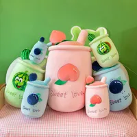 24 cm süße Obstmilch Tee Tasse Kissen Plüsch Puppenspielzeug großer Perle Milk Teepuppe Stoffgefütterung gefülltes Geschenk