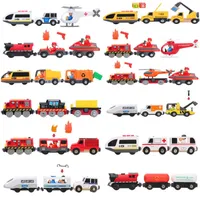 Diecast Model Cars Battery Operated Locomotive Pay Train Set Fit Wooden Railway Tracks Powerful Engine Bullet Electric Train Toys for Boys GirlsJ230228