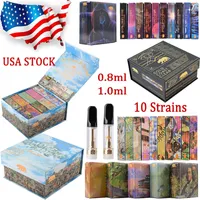 USA Warehouse Gold Coast Clear Atomizers Vape Cartridges 0,8 ml 1 ml E Cigaretter Tompatron Oil Dab Pen Vaporizers 510 Trådvagnar Summer Edition
